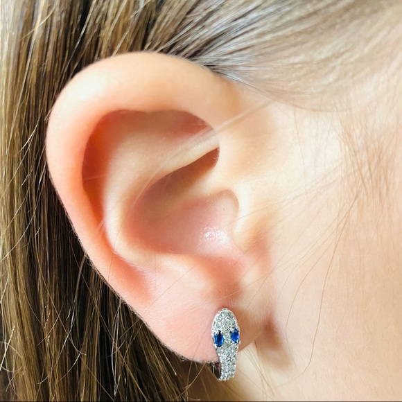 Serpent Huggie Hoop Earrings - Picture 8 of 11